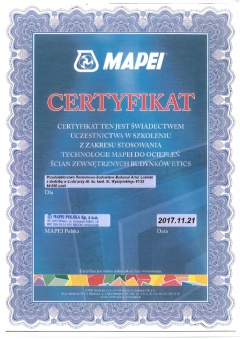 Certyfikat Mapei